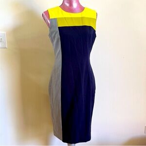 Calvin Klein Sheath Dress, Color Block rare